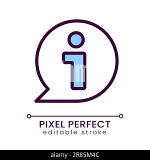 Information bubble blue pixel perfect RGB color icon Stock Vector