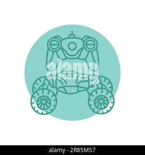 Toy car with remote control black line icon. Pictogram for web page, mobile app, promo. Stock Vector