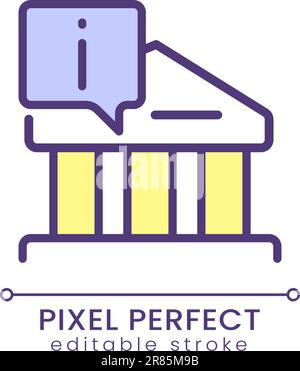 Bank information pixel perfect RGB color icon Stock Vector