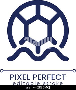 Ball for water polo pixel perfect linear ui icon Stock Vector