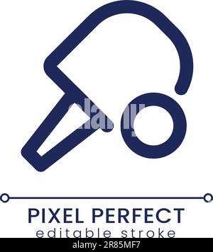 Ping pong pixel perfect linear ui icon Stock Vector