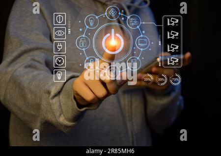 The concept of using artificial intelligence in everyday life or a smart home Stock Photo