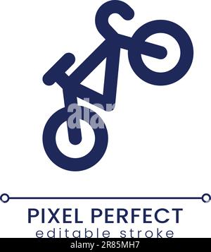 Bicycle pixel perfect linear ui icon Stock Vector