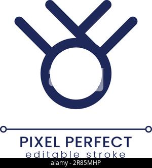 Medal pixel perfect linear ui icon Stock Vector