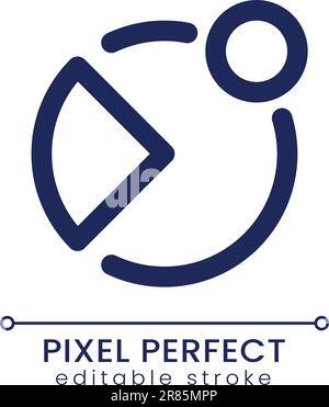 Notification from analytic app pixel perfect linear ui icon Stock Vector