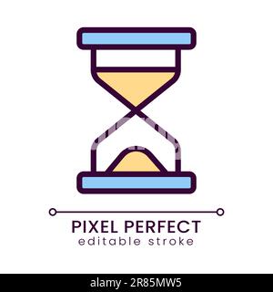 Hourglass pixel perfect RGB color icon Stock Vector