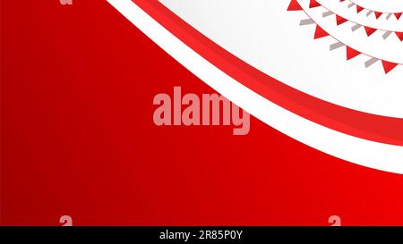 frame abstract background gradient independence day of indonesia flag side for vector letter space shape modern landscape line Stock Vector