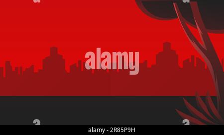 Art illustration frame abstract background gradient jungle tree and sky vector letter space shape modern landscape line Stock Vector
