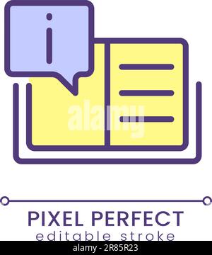 Text information pixel perfect RGB color icon Stock Vector