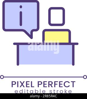 Information desk pixel perfect RGB color icon Stock Vector