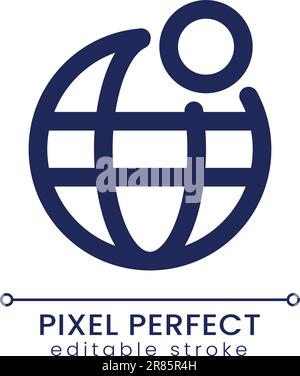 Internet network notification pixel perfect linear ui icon Stock Vector