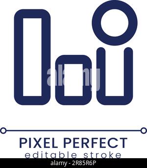 Analytic app notification pixel perfect linear ui icon Stock Vector