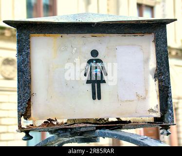 vintage ladies toilet sign Stock Photo