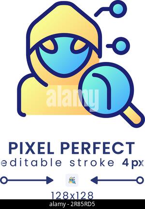 Attack analytics gradient fill desktop icon Stock Vector
