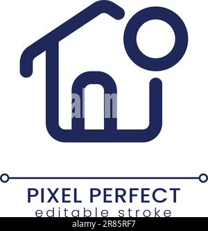Notification from homepage pixel perfect linear ui icon Stock Vector