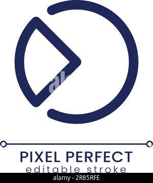 Segment chart pixel perfect linear ui icon Stock Vector