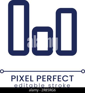 Column chart pixel perfect linear ui icon Stock Vector