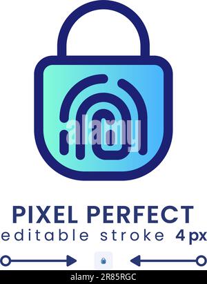 Fingerprint access gradient fill desktop icon Stock Vector