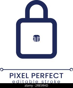 Padlock pixel perfect linear ui icon Stock Vector