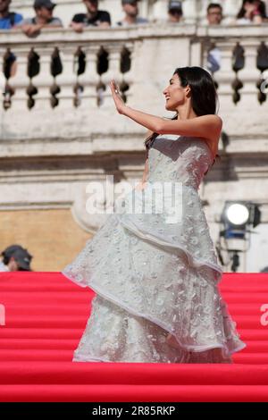 Actress Mariela Garriga poses for photographers on the red carpet of