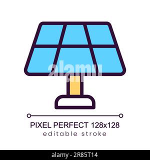 Solar panel pixel perfect RGB color icon Stock Vector