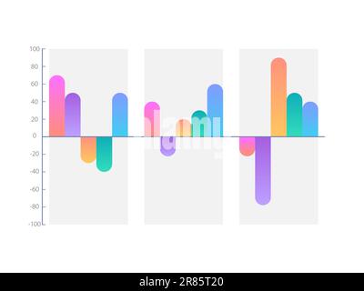 Positive and negative gradient infographic chart design template for ...