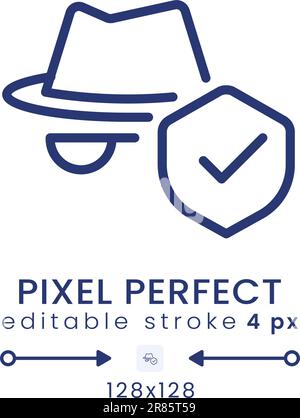 Virtual private network linear desktop icon Stock Vector
