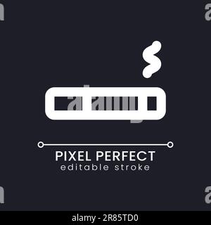 Smoking lounge pixel perfect white linear ui icon for dark theme Stock Vector