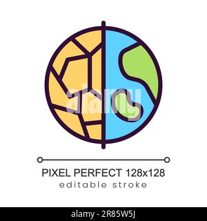 Stop Earth desertification pixel perfect RGB color icon Stock Vector