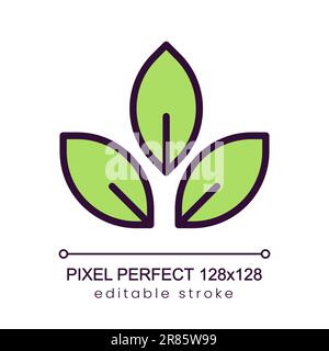 Organic plants pixel perfect RGB color icon Stock Vector