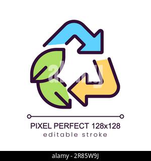 Recycling pixel perfect RGB color icon Stock Vector