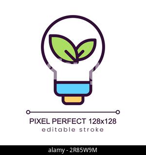 Eco friendly electricity pixel perfect RGB color icon Stock Vector