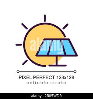 Solar energy pixel perfect RGB color icon Stock Vector