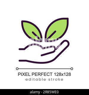 Nature care pixel perfect RGB color icon Stock Vector