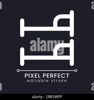 Bunk bed pixel perfect white linear ui icon for dark theme Stock Vector