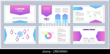 Training session presentation templates set Stock Vector