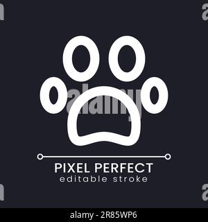 Pet friendly pixel perfect white linear ui icon for dark theme Stock Vector