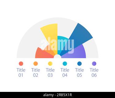 Half pie infographic chart design template Stock Vector