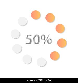Round gradient dot infographic chart design template Stock Vector