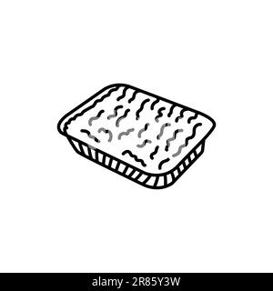 Lasagna black line icon. Pictogram for web page, mobile app, promo. Stock Vector