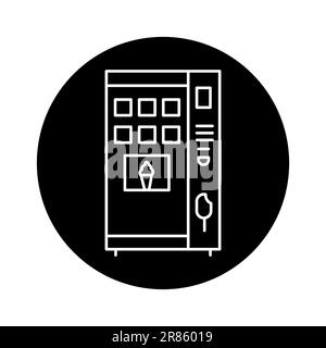 Self-service ice cream machine black line icon. Pictogram for web page, mobile app, promo. Stock Vector