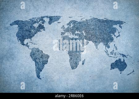grunge map of the world Stock Photo