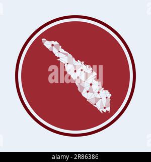 Sumatra icon. Trendy tech logo of the island. Geometric mesh round design. Technology, internet, network, telecommunication concept. Vector illustrati Stock Vector