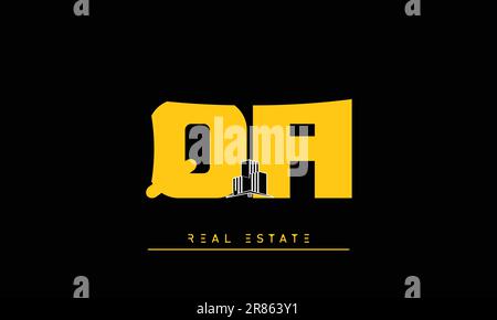 Real Estate letters Modern Creative logo QA , AQ Stock Vector