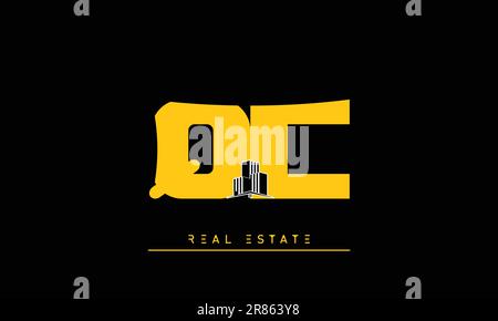 Real Estate letters Modern Creative logo QC , CQ Stock Vector
