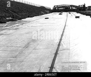 Construction of the M11 MotorwayRoad worker Stock Photo