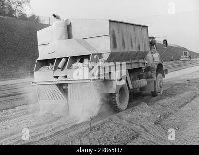 Construction of the M11 MotorwayRoad worker Stock Photo