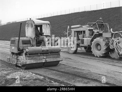 Construction of the M11 MotorwayRoad worker Stock Photo