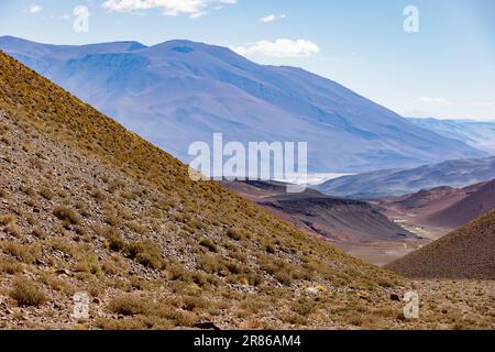 Crossing the Andes from Antofagasta de la Sierra to Antofalla - stunning landscape in the Argentinian highlands called Puna in South America Stock Photo