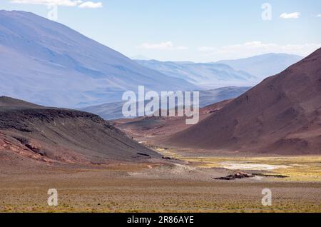 Crossing the Andes from Antofagasta de la Sierra to Antofalla - stunning landscape in the Argentinian highlands called Puna in South America Stock Photo